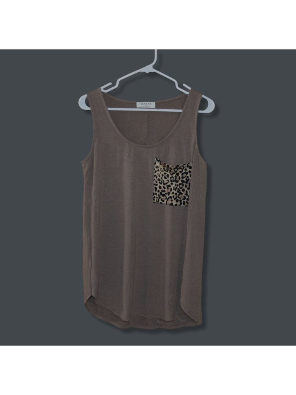Urban Outfitters Zenana Women's Sz S Oversized Flowing Leopard Pocket Tank Shirt